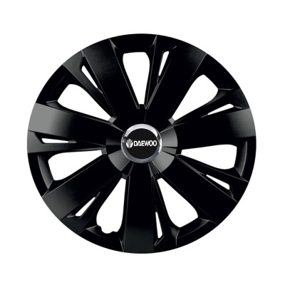 Set 4 capace roti Negre Cu Inel Cromat Energy R16 pentru gama auto Daewoo foto
