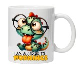 Cana alba personalizata &quot;i am allergic to mornings&quot;, INOVATIX&reg;. 330ml