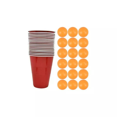 Joc de baut Beer Pong, pentru petreceri, 36 piese, Gonga&amp;reg; Rosu foto