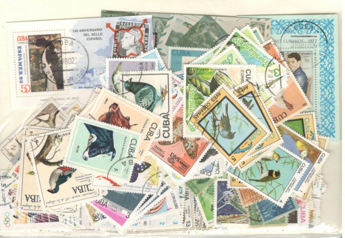 CUBA.Lot peste 160 buc. timbre+ 3 buc. colite stampilate DL.9