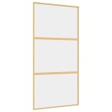 Cumpara ieftin Usa glisanta, auriu, 102,5x205 cm, sticla ESG mata si aluminiu