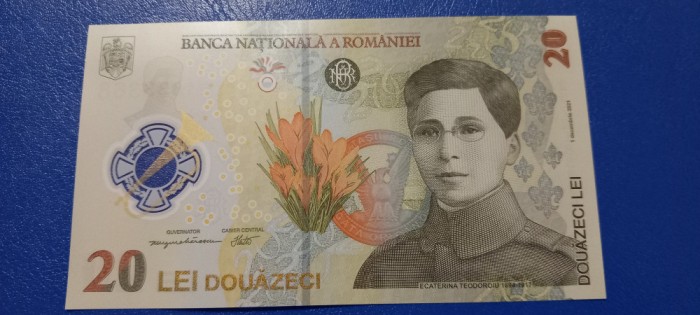 3 Bancnote 20 lei Ecaterina Teodoroiu serii consecutive