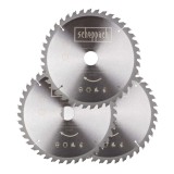 Set discuri pentru fierastrau circular, taiere tip TCT Scheppach 7901200721, O255x30 mm, 3 piese