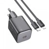 Incarcator Retea Cu Cablu Lightning HOCO N40, 20W, 3A, 1 x USB-C, Negru, Apple