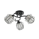 Lustra Klausen Spin PL3 Negru 54x54x24cm Corp Iluminat Elegant 3xE27 pentru Living sau Dormitor Design Clasic Modern din Metal si Sticla Calitativa