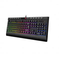 Tastatura gaming Havit KB487L cu fir de 1.5m conexiune USB iluminat RGB Neagra foto
