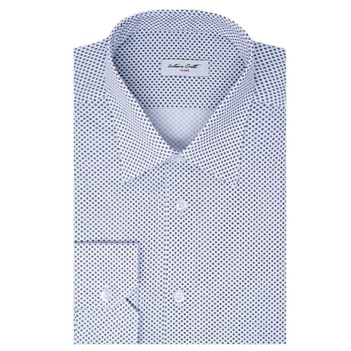 Camasa barbati alba print geometric C001SL