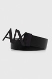 Armani Exchange curea de piele cu doua fete barbati, culoarea negru, 951017 CC505