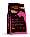 UNI DOG JUNIOR 5Kg- Hrana uscata pentru caini tineri, amestec complet pentru toate rasele si toate taliile, GMO FGREE, proteina 27% -5 kg