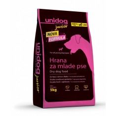 UNI DOG JUNIOR 5Kg- Hrana uscata pentru caini tineri, amestec complet pentru toate rasele si toate taliile, GMO FGREE, proteina 27% -5 kg