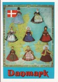 TD5 -Carte Postala- DANEMARCA - Danish Folkscostume, necirculata, Circulata, Fotografie