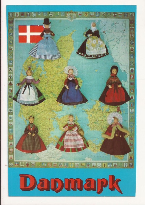 TD5 -Carte Postala- DANEMARCA - Danish Folkscostume, necirculata