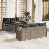 vidaXL Set de canapele pentru grădină 7 pcs Gri Rattan poli