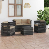 Set mobilier gradina paleti cu perne 5 piese lemn masiv pin GartenMobel Dekor, vidaXL