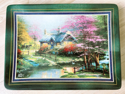 Tablou portelan - Thomas Kinkade - Hometown memories - Stepping Stone Cottage foto