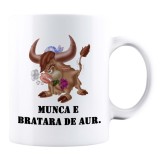 Cana alba personalizata &quot;Zodia Taur&quot;, INOVATIX&reg;. 330ml, Oem