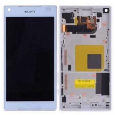 Display Sony Xperia Z5 Compact Original Cu Rama Si Casca Alb foto