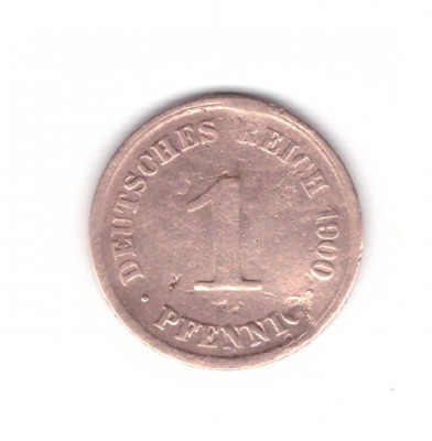 Moneda Germania 1 pfennig 1900 A, curata, stare buna foto