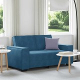 VidaXL Canapea cu 2 locuri, albastru, 120 cm, catifea