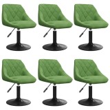 Cumpara ieftin Scaune de sufragerie pivotante 6 buc, verde deschis, catifea