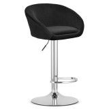 Cumpara ieftin Scaun de bucatarie/bar, Artool, East, rotativ, catifea, negru si argintiu, 53x46x81-103 cm