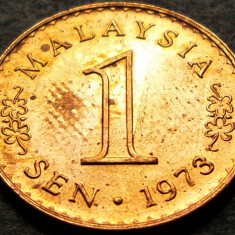 Moneda 1 SEN - MALAEZIA, anul 1973 *cod 5311 A = patina + luciu de batere
