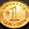 Moneda 1 SEN - MALAEZIA, anul 1973 *cod 5311 A = patina + luciu de batere