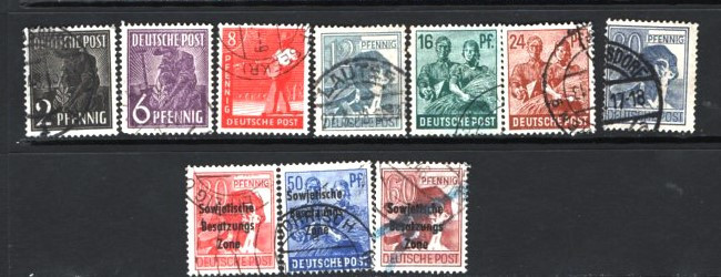 GERMANIA (ZONA ALIATA) 1947/48 &ndash; PERSONALITATI, TIMBRE STAMPILATE, F119