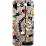 Husa silicon pentru Huawei P Smart 2019, Colorful Buttons Spiral Wood Deck