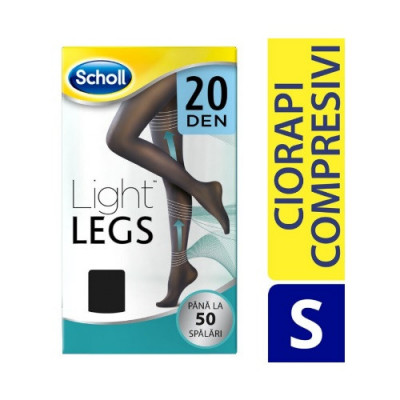 Ciorapi compresivi Scholl Light Legs, 20 DEN, Negru/Bej, marime S-XL foto