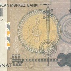 AZERBAIDJAN █ bancnota █ 1 Manat █ 2017 █ P-31b █ UNC █ necirculata