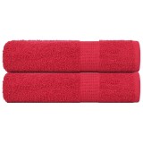 Gossi prosoape de baie, frogn, 2 buc., rosu, 100x150 cm, 360 g/m2