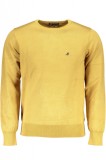 Pulover barbati cu logo si croiala Slim fit galben, 3XL