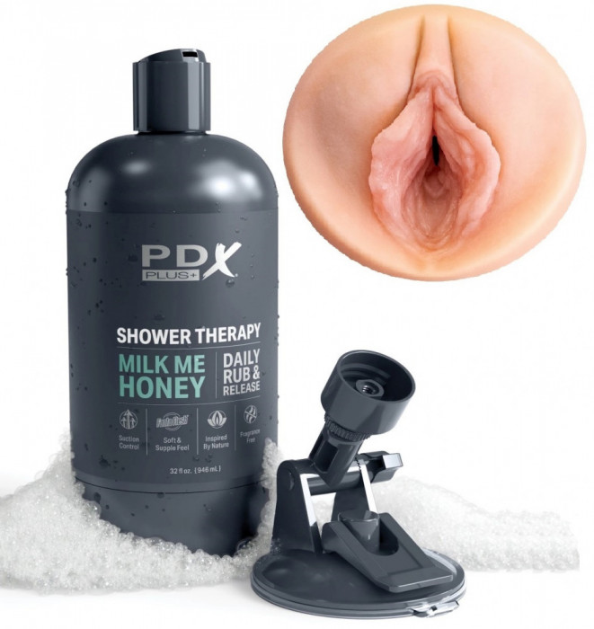 Masturbator Shower Therapy Milk Me Honey, Fanta Flesh, Natural, 20.7 cm