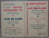 Brosura interbelica Restaurant du Caf&eacute; de Paris