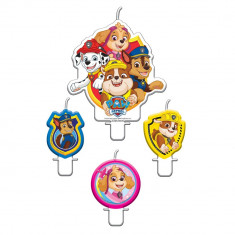 Lumanari pentru tort cu figurine Paw Patrol, Amscan 9903829, Set 4 buc foto