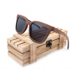 Ochelari de soare din lemn Bobo Bird, lentila neagra Wooden Lux foto