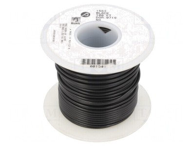 Cablu HookUp Wire PVC Negru 20AWG 30,5m foto