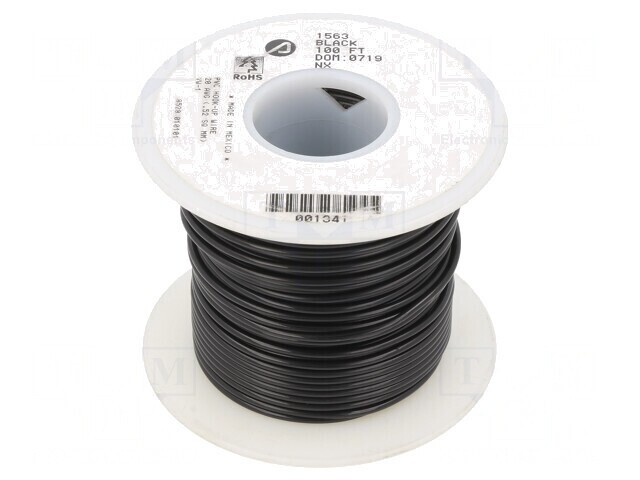 Cablu HookUp Wire PVC Negru 20AWG 30,5m