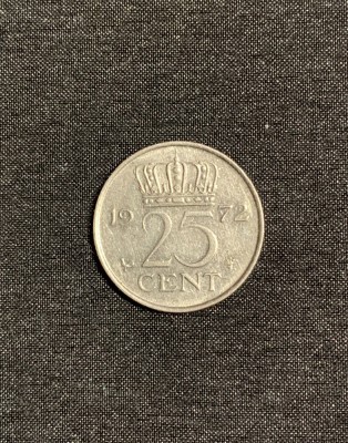 Moneda 25 cenți 1972 Olanda foto
