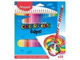 Creioane colorate Maped Color'Peps Oops cu guma 24 culori