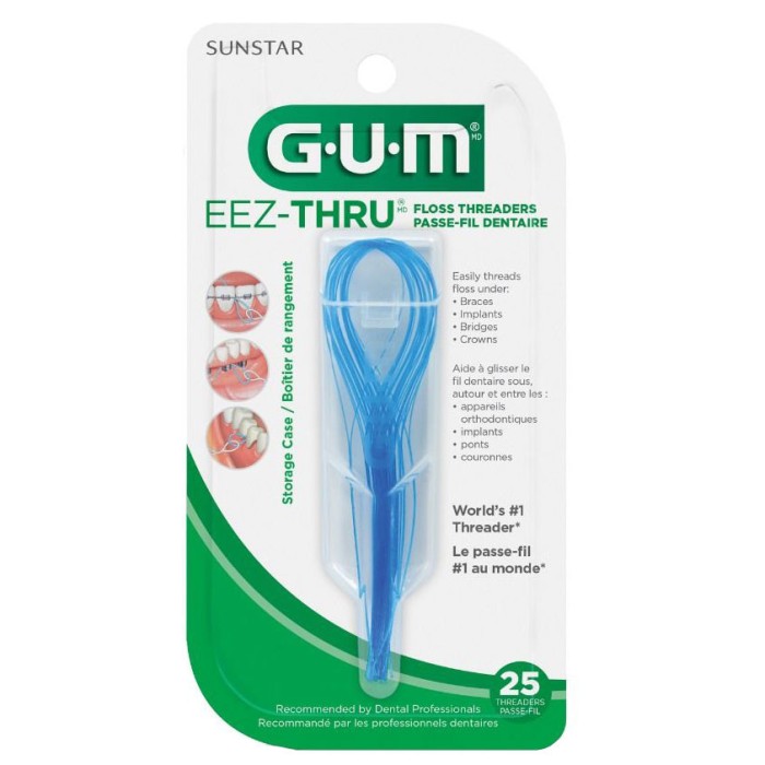 Set 25x Fire Ata Dentara si Cutie Depozitare, Gum, Eez-Thru, pentru Curatarea Eficienta a Aparatului