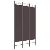 Cumpara ieftin Paravan de camera cu 3 panouri, maro, 120x200 cm, textil