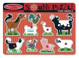 Puzzle de lemn cu sunete Animale de la Ferma, Melissa &amp; Doug