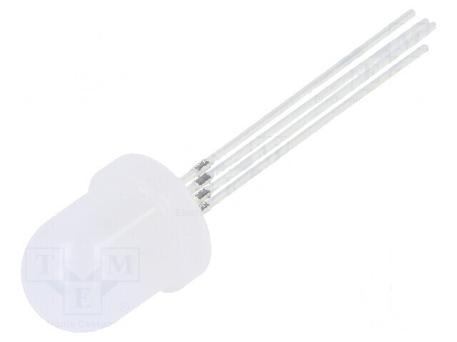 LED RGB 8mm Convex cu Unghi de 60&deg; - Tensiune de Funcționare 3&divide;15VDC, Nr. Term: 4