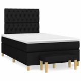 Cumpara ieftin Pat box spring cu saltea, negru, 120x200 cm, textil