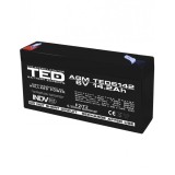 Acumulator AGM VRLA 6V 14,2A dimensiuni 151mm x 50mm x h 95mm F2 TED Battery Expert Holland TED003034 (10) SafetyGuard Surveillance