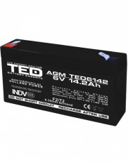 Acumulator AGM VRLA 6V 14,2A dimensiuni 151mm x 50mm x h 95mm F2 TED Battery Expert Holland TED003034 (10) SafetyGuard Surveillance foto