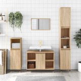 vidaXL Dulap de baie, stejar sonoma, 30x30x100 cm, lemn prelucrat