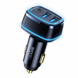 USAMS - Car Charger C24 (US-CC126) Tripple Port with 2xUSB-A, PD, 80W, 3A - Black